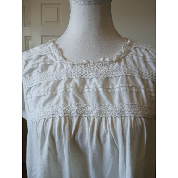 Ella Moss Womens Eyelet Knit Top Cream XXL Short Sleevs Pretty Beach Summer - Picture 7 of 14